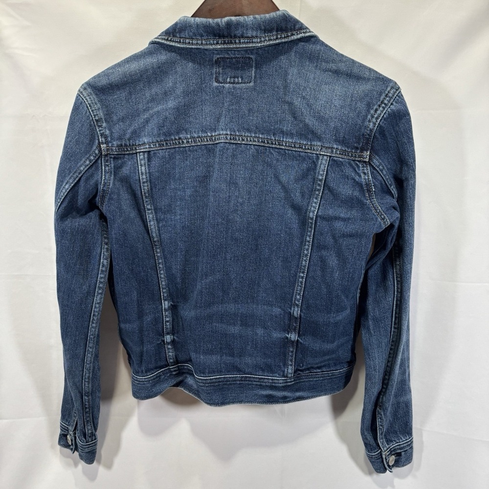 American Eagle Outfitters Womens Denim Jacket Size XS Blue Cotton Distressed - Picture 2 of 6